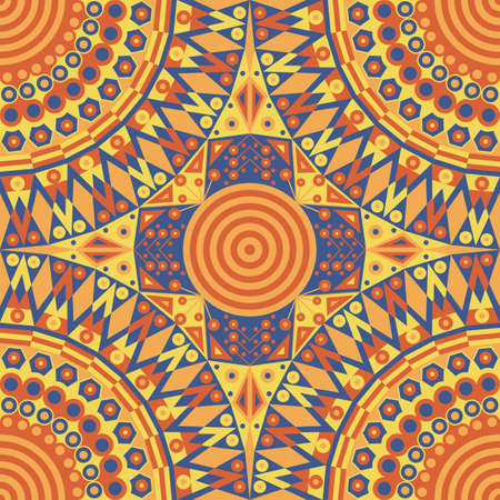 Colorful ethnic patterned background. Arabesque ornamentのイラスト素材