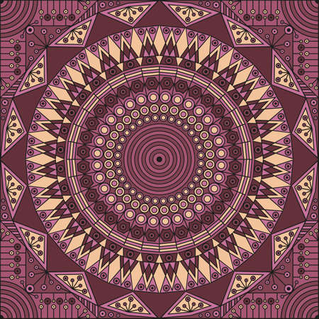 Colorful ethnic patterned background. Arabesque ornamentのイラスト素材