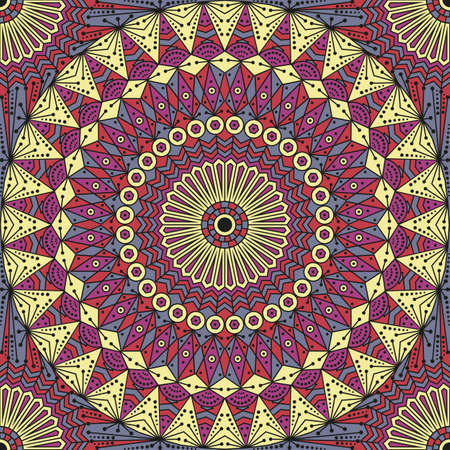 Colorful ethnic patterned background. Arabesque vector ornamentのイラスト素材