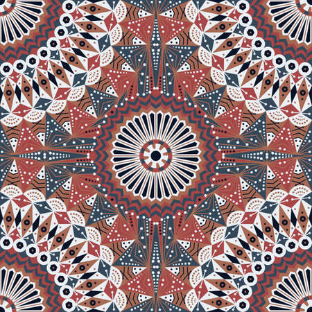 Colorful ethnic patterned background. Arabesque vector ornament