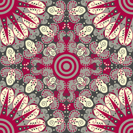 Colorful ethnic patterned background. Arabesque vector ornamentのイラスト素材