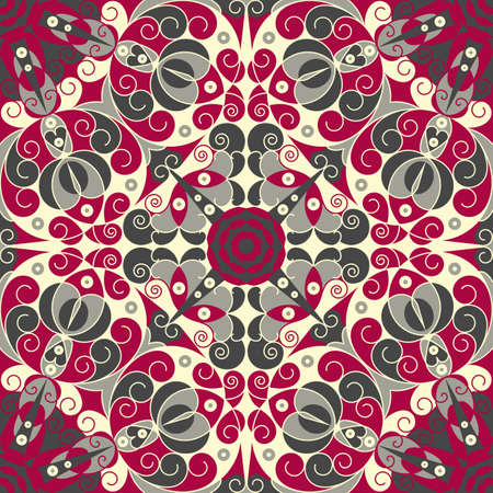 Colorful ethnic patterned background. Arabesque vector ornamentのイラスト素材