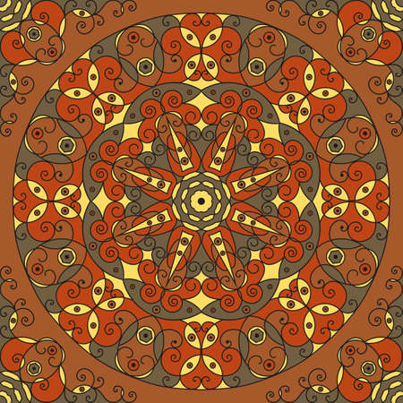 Colorful ethnic patterned background. Arabesque vector ornament