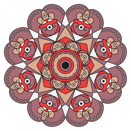 Colorful round ethnic pattern. Element for designのイラスト素材