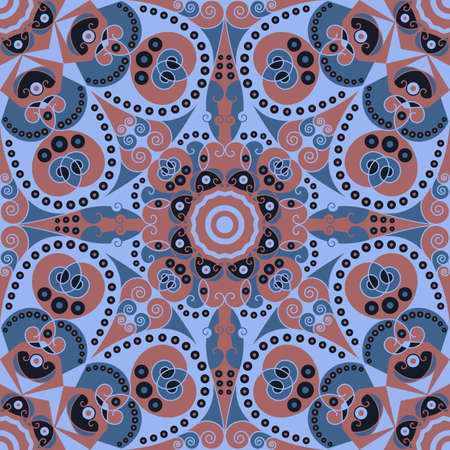Colorful ethnic patterned background. Arabesque vector ornament