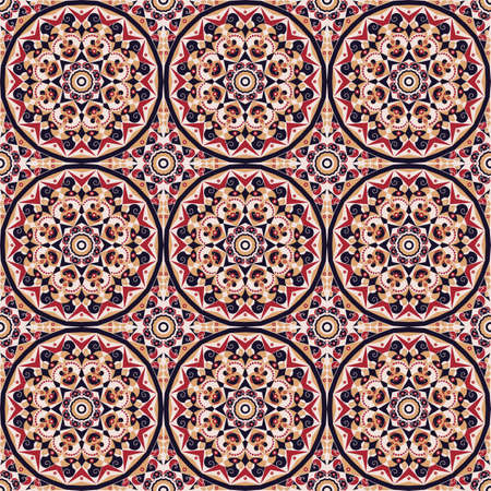 Vector seamless pattern. Colorful ethnic ornament. Arabesque style