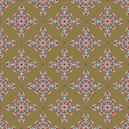 Vector seamless pattern. Colorful ethnic ornament. Arabesque styleのイラスト素材