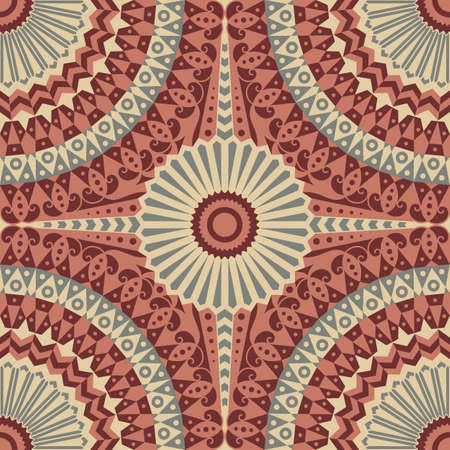 Colorful ethnic patterned background. Arabesque vector ornamentのイラスト素材