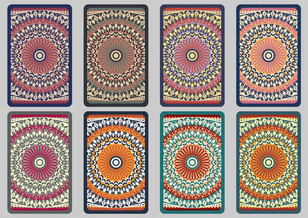 Collection retro cards. Ethnic backgrounds. Card of invitation. Vintage design elementsのイラスト素材