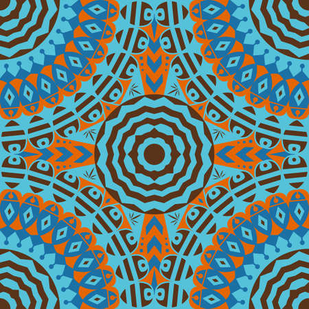 Colorful ethnic patterned background. Arabesque vector ornamentのイラスト素材