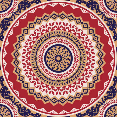 Colorful ethnic patterned background. Arabesque vector ornamentのイラスト素材