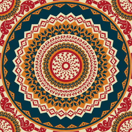 Colorful ethnic patterned background. Arabesque vector ornamentのイラスト素材