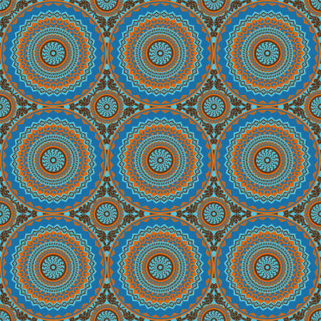 Vector seamless pattern. Colorful ethnic ornament. Arabesque styleのイラスト素材