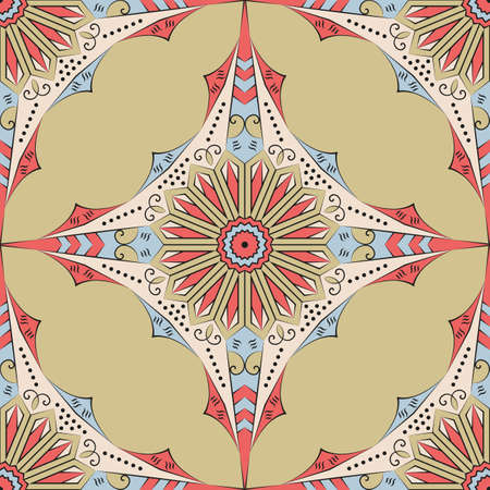 Colorful ethnic patterned background. Arabesque vector ornamentのイラスト素材
