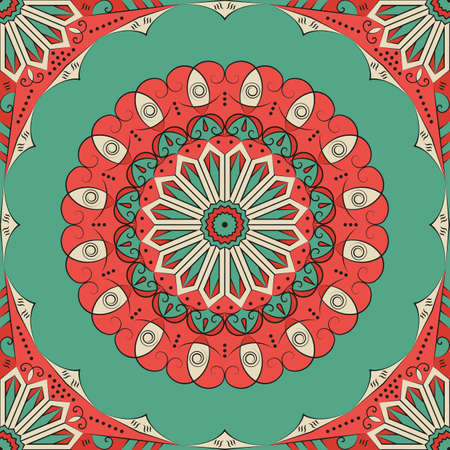 Colorful ethnic patterned background. Arabesque vector ornament