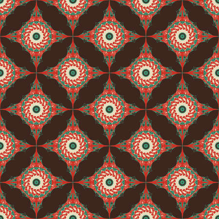 Vector seamless pattern. Colorful ethnic ornament. Arabesque styleのイラスト素材