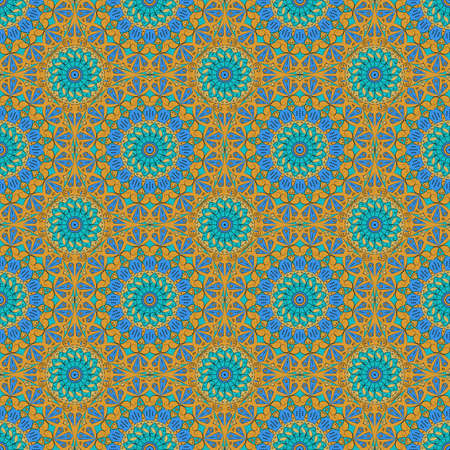 Vector seamless pattern. Colorful ethnic ornament. Arabesque styleのイラスト素材