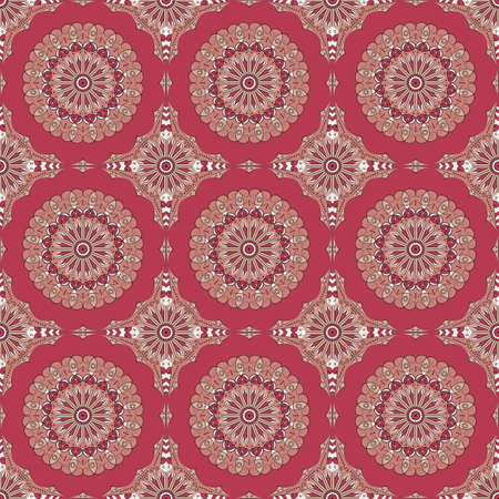 Vector seamless pattern. Colorful ethnic ornament. Arabesque styleのイラスト素材