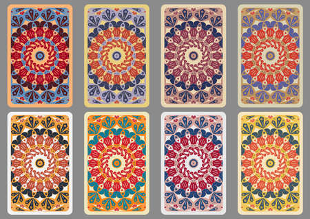Collection retro cards. Ethnic backgrounds. Card of invitation. Vintage design elementsのイラスト素材