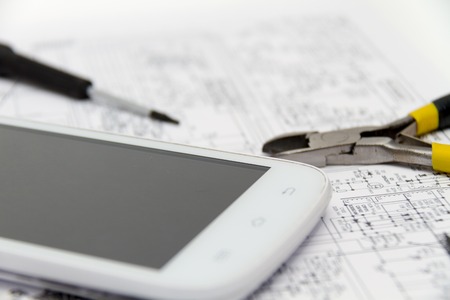 Photo of the Technical operator and repair smartphoneの写真素材