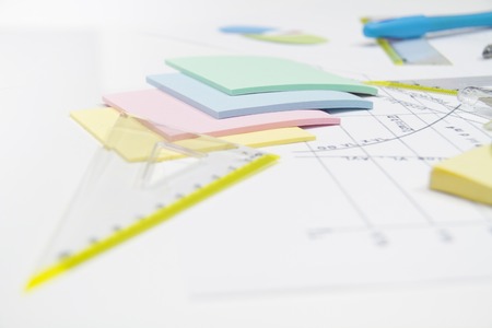 Photo of the Drawing tools with compass and calculator