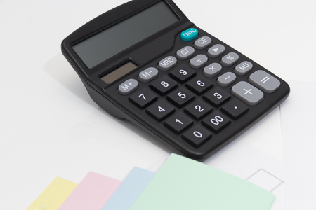 Photo of the Drawing tools with compass and calculatorの写真素材