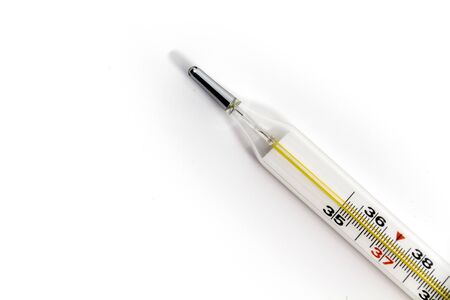 Photo of the Thermometer for body temperature on the white background, for people health