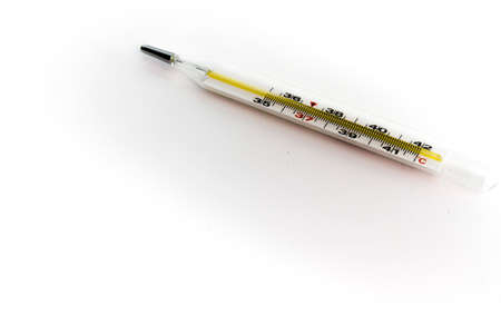 Photo of the Thermometer for body temperature on the white background, for people health