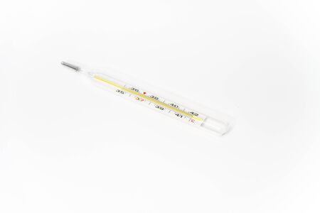 Photo of the Thermometer for body temperature on the white background, for people health