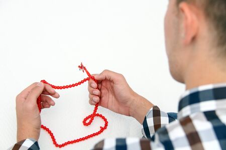 Photo of the Young Muslim Man Is Prayingの写真素材