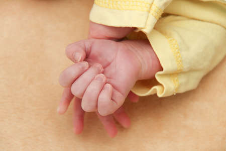 Photo of the Beautiful Baby's hands, sleeping aloneの写真素材