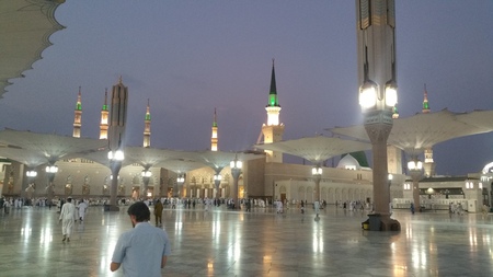 Photo of the Al Madinah, Saudi arabia, September 2016 masjid (mosque) nabawi and pilgrims from all...