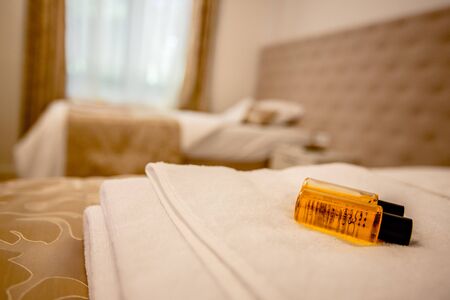 Beautiful Luxurious villa interior, bedroomの写真素材