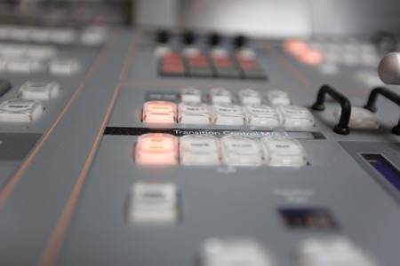 Broadcast studio video and audio switcher mixerの写真素材