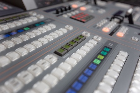 Broadcast studio video and audio switcher mixerの写真素材