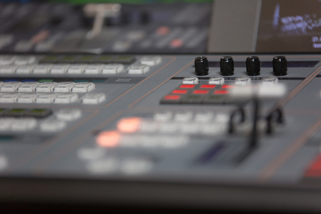 Broadcast studio video and audio switcher mixerの写真素材