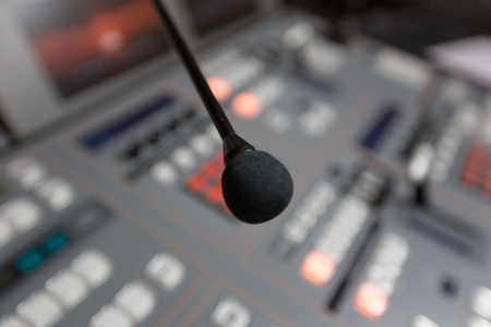Broadcast studio video and audio switcher mixerの写真素材