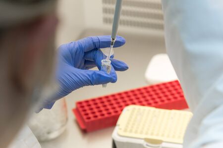 Concept Coronavirus.  scientist or doctor research for Corona virus treatment drug And research in...
