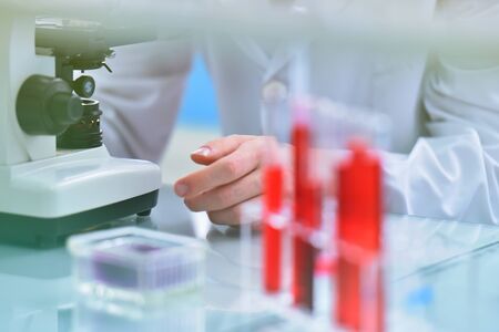 Concept Coronavirus.  scientist or doctor research for Corona virus treatment drug And research in...
