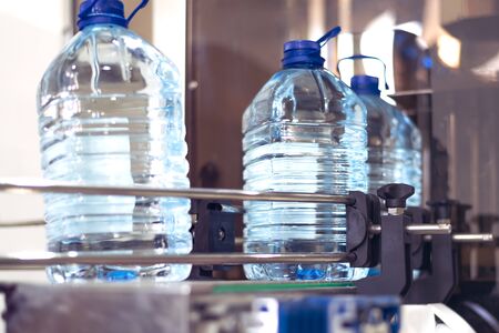 Bottling plant - Water bottling line for processing and bottling pure spring water into blue...