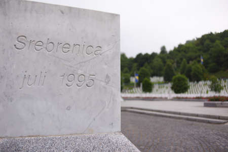 Srebrenica, Bosnia-Herzegovina, June 01 2020: Srebrenica-Potocari memorial and cemetery for the victims of the 1995 massacreのeditorial素材