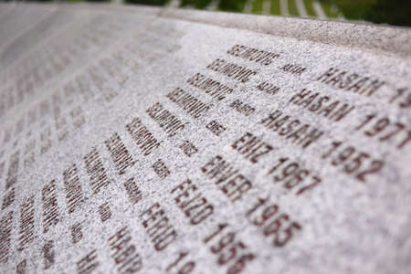 Srebrenica, Bosnia-Herzegovina, June 01 2020: Srebrenica-Potocari memorial and cemetery for the victims of the 1995 massacreのeditorial素材