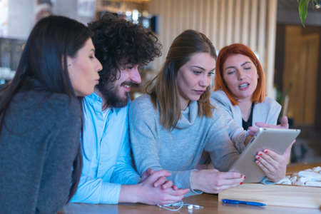 Startup Diversity Teamwork Brainstorming Meeting Concept. Business Team Coworkers discussing and...