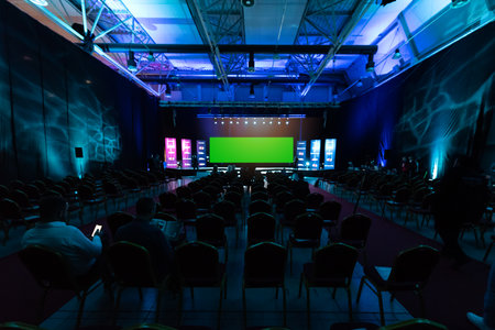 Conference hall. Collection. Meeting room. Presentation room. Modern big hall