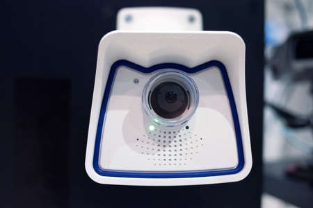 CCTV security camera, closeup photo. Security cameras in showroomの写真素材
