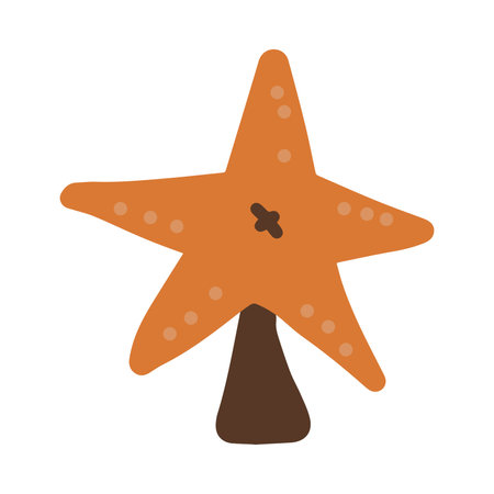 Star on christmas tree. Vector hand draw cartoon illustration.&#xD;&#xA;のイラスト素材