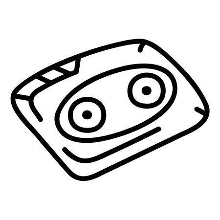 Cute doodle cassette for retro tape recorder from the collection of girly stickers. Cartoon color vector illustration.のイラスト素材