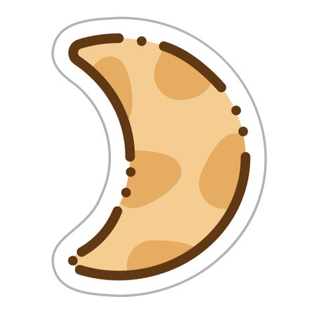 Sticker with crescent. Cartoon vector color illustration.のイラスト素材