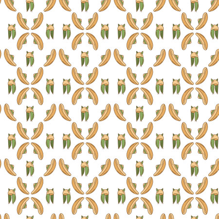 Seamless pattern in y2k style with two types of hats. Cartoon flat color vector illustration.のイラスト素材