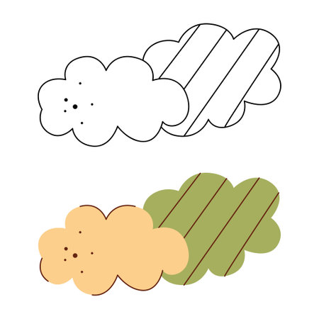 A small set with clouds. Black and white and color clipart vector illustration.
のイラスト素材